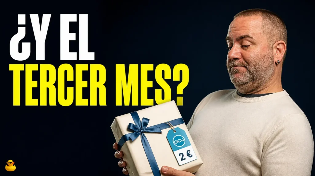 Javier Fuentes examina un regalo de bienvenida de la OCU y cuestiona cuánto cuesta realmente hacerse socio después de la promoción de 2 euros.
