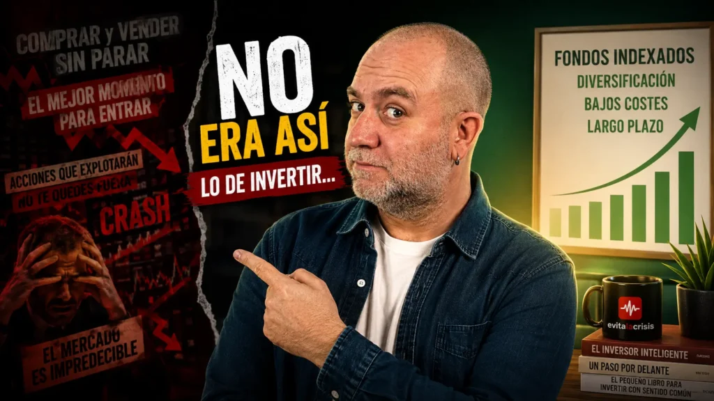 Javier Fuentes señalando el contraste entre la inversión especulativa y los fondos indexados como estrategia sencilla de inversión a largo plazo.